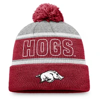 Men's Top of the World Cardinal Arkansas Razorbacks Two-Tone Cuffed Knit Hat with Pom