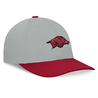 Casquette Mick Flex Top of the World grise/cardinale pour homme Arkansas Razorbacks