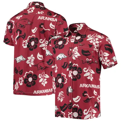 Arkansas Razorbacks Wes & Willy Floral Button-Up Shirt - Cardinal