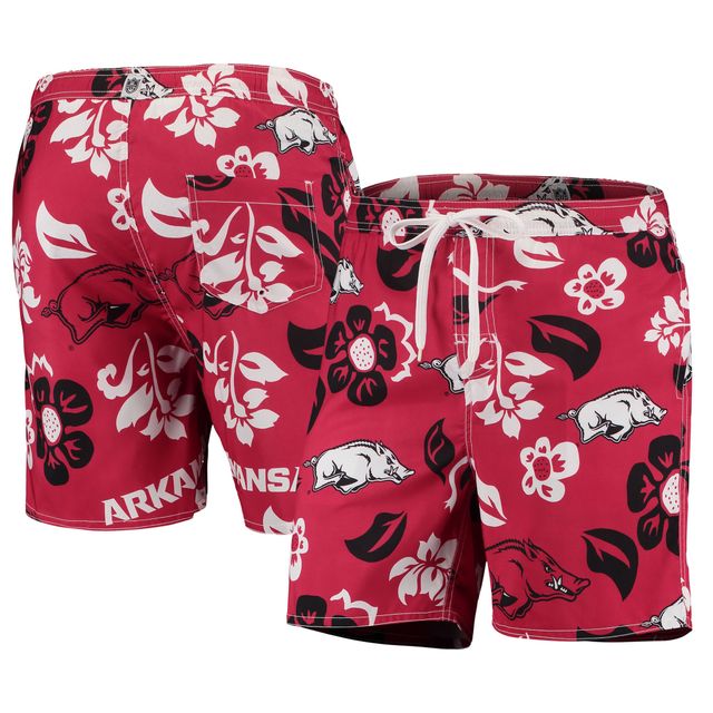 Maillot de bain Wes & Willy Cardinal Arkansas Razorbacks Floral Volley Logo pour homme