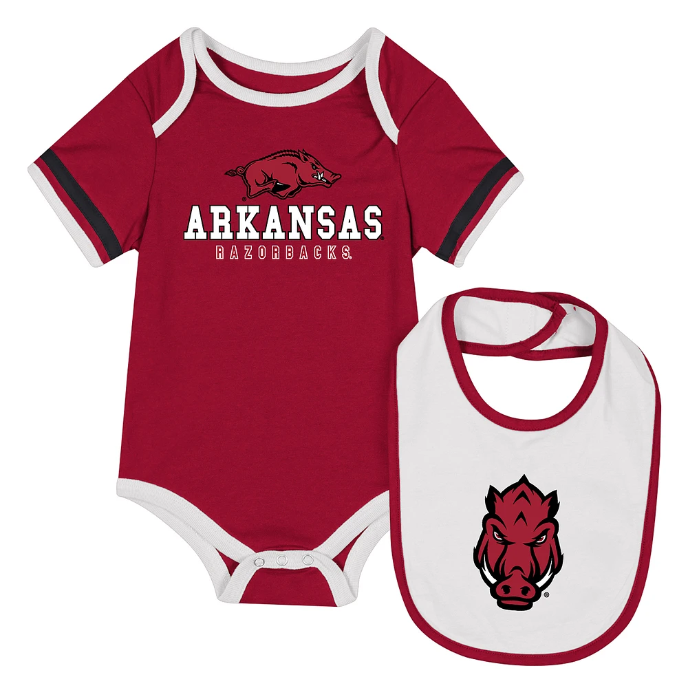 Ensemble body et bavoir pour nouveau-né nourrisson Colosseum Cardinal Arkansas Razorbacks