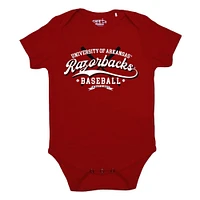 Newborn & Infant Garb Cardinal Arkansas Razorbacks Otis Baseball Bodysuit