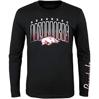 Preschool Black/Cardinal Arkansas Razorbacks Fan Wave Short & Long Sleeve T-Shirt Combo Pack