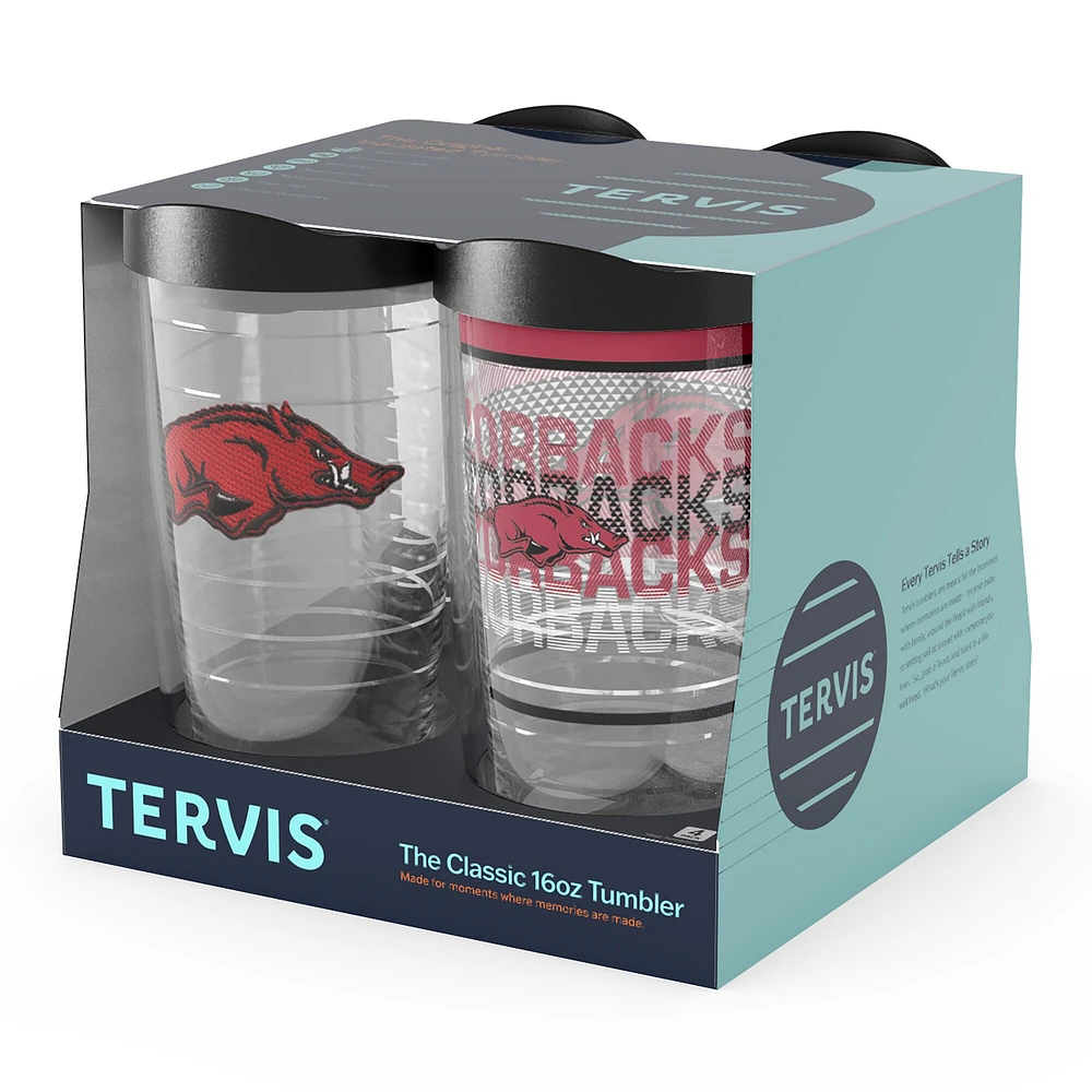 Tervis Arkansas Razorbacks paquet de quatre 16oz. Ensemble de gobelets classiques