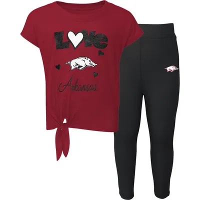 Arkansas Razorbacks Toddler Forever Love Team T-Shirt & Leggings Set - Cardinal/Black