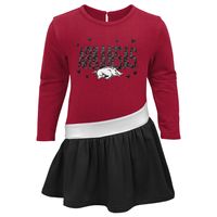 Toddler Cardinal Arkansas Razorbacks Heart to French Terry Dress