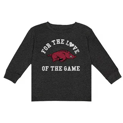 Arkansas Razorbacks Toddler For the Love Long Sleeve T-Shirt - Charcoal