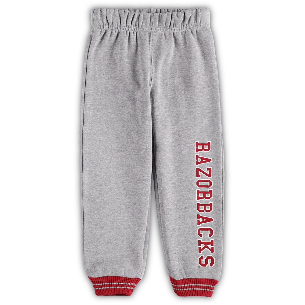 Toddler Colosseum Cardinal/Heathered Gray Arkansas Razorbacks Poppies Pullover Hoodie and Sweatpants Set