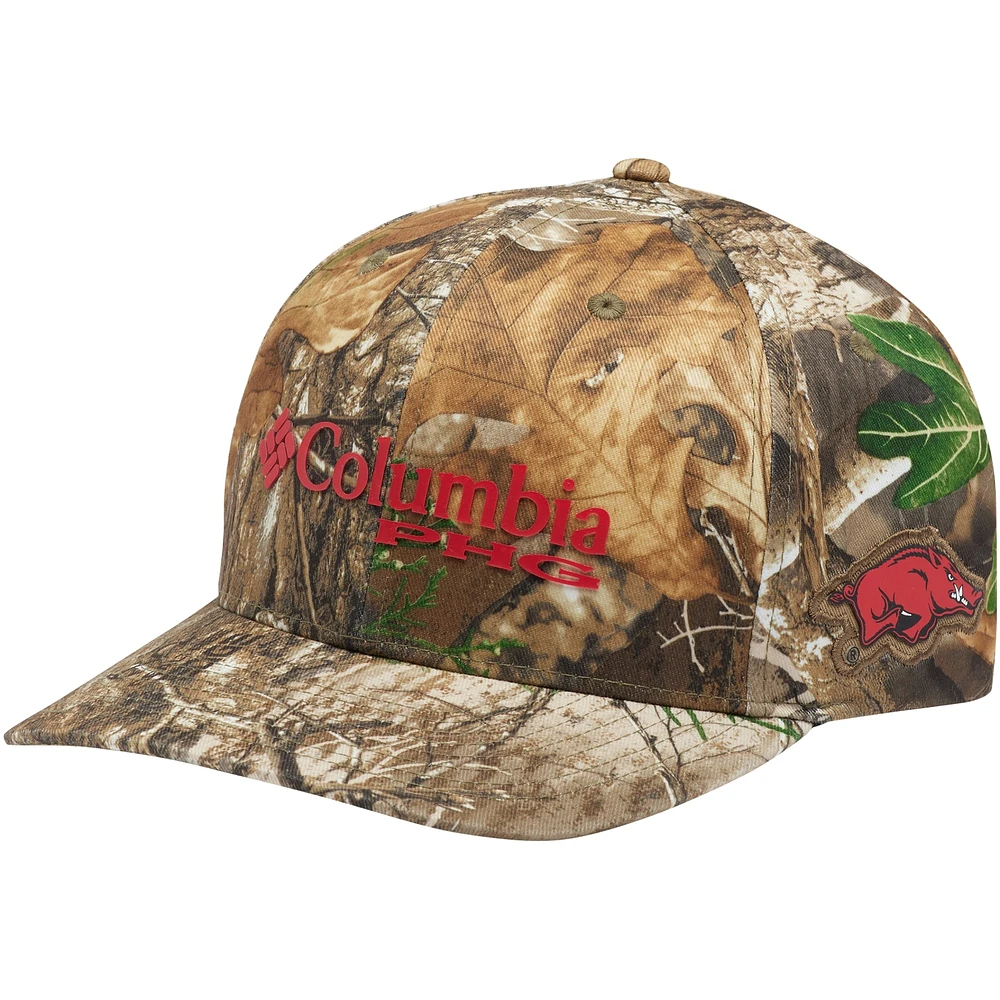 Casquette unisexe Columbia Realtree Camo Arkansas Razorbacks Mossy Oak Bottomland Flex