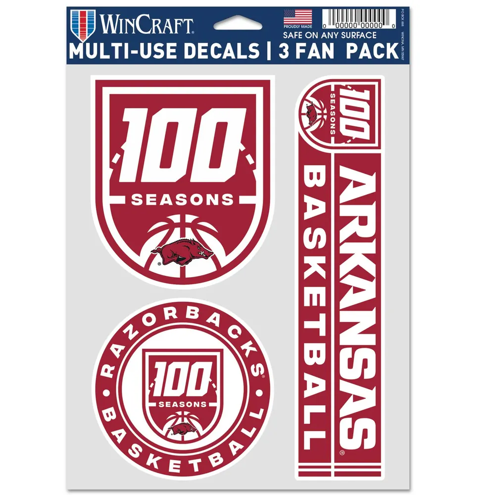 WinCraft Arkansas Razorbacks 3-Pack 100 Seasons Decal Set