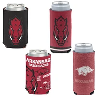 WinCraft Arkansas Razorbacks mince et 12 oz. Ensemble de 4 refroidisseurs de canettes