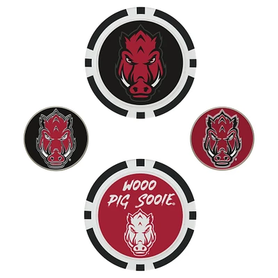 WinCraft Arkansas Razorbacks Lot de 4 marqueurs de balle