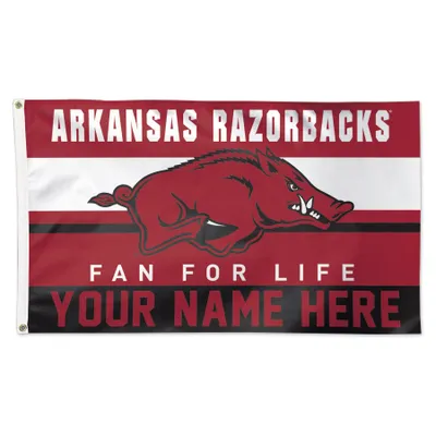 Arkansas Razorbacks WinCraft Personalized 3' x 5' One-Sided Deluxe Flag