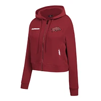 Women's Pro Standard Cardinal Arkansas Razorbacks Game Day Sequin Full-Zip Hooded Jacket