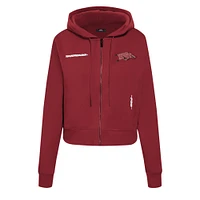 Women's Pro Standard Cardinal Arkansas Razorbacks Game Day Sequin Full-Zip Hooded Jacket