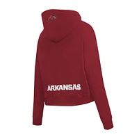 Women's Pro Standard Cardinal Arkansas Razorbacks Game Day Sequin Full-Zip Hooded Jacket