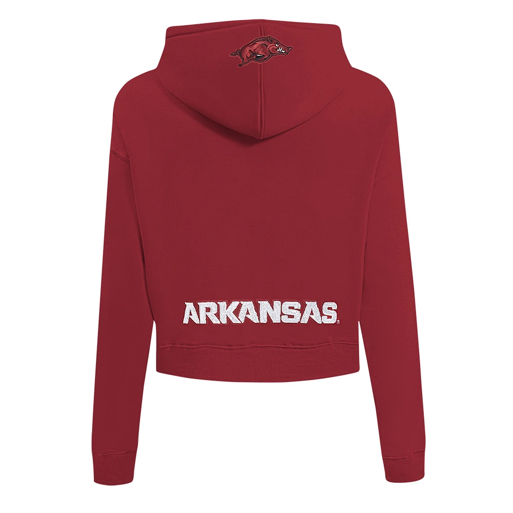 Women's Pro Standard Cardinal Arkansas Razorbacks Game Day Sequin Full-Zip Hooded Jacket