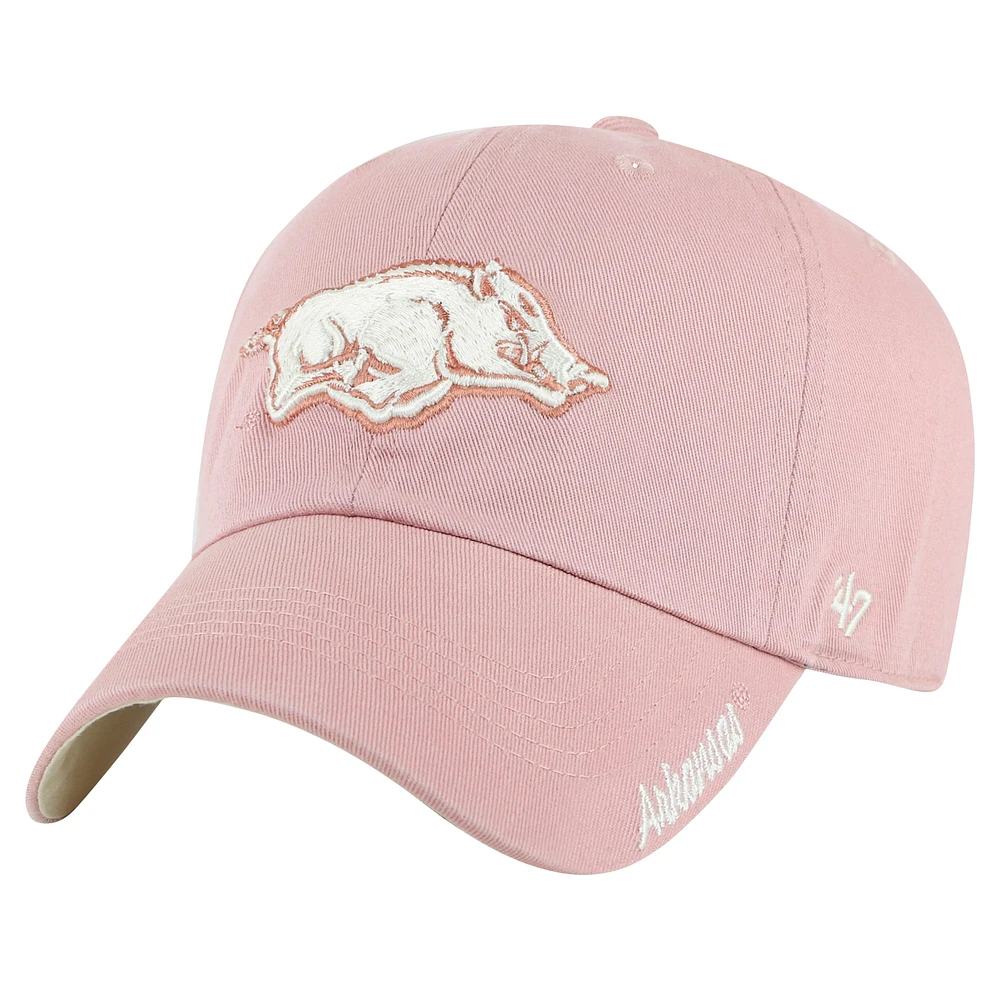 Casquette ajustable Dusty Miata Clean Up rose clair Arkansas Razorbacks pour femme '47