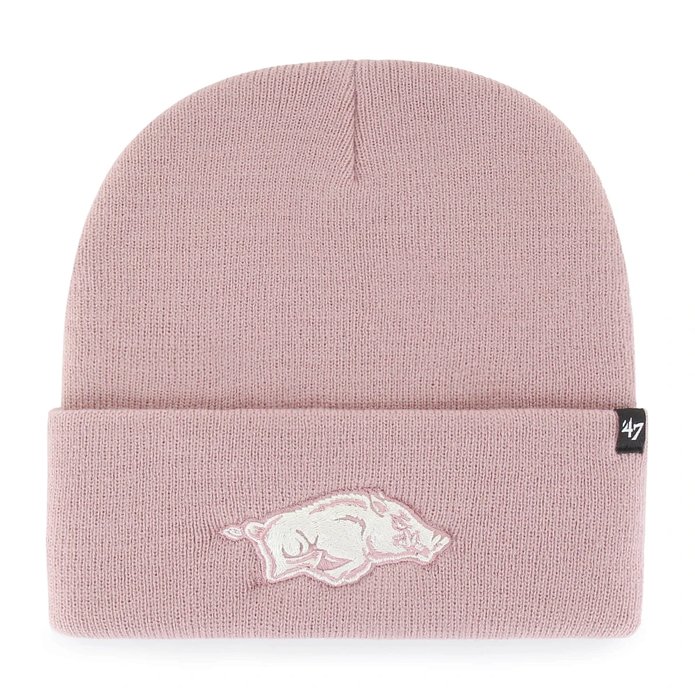 Bonnet tricoté à revers Haymaker Arkansas Razorbacks rose pour femme '47