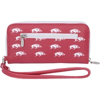 Portefeuille zippé Arkansas Razorbacks pour femme