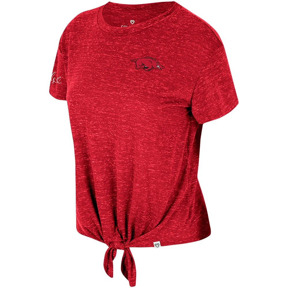 Women's Colosseum Cardinal Arkansas Razorbacks Finalists Tie-Front T-Shirt