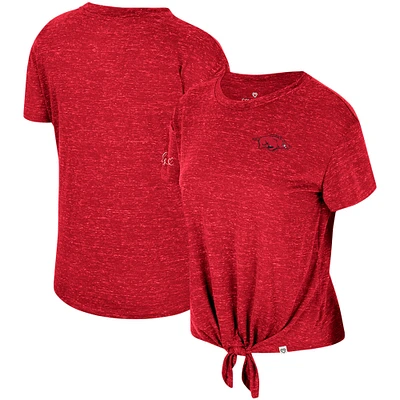 T-shirt noué sur le devant des finalistes Razorbacks de l'Arkansas Cardinal du Colosseum pour femmes