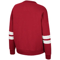 Sweat-shirt Colosseum Cardinal Arkansas Razorbacks Perfect Date à col cranté pour femmes