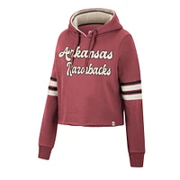 Sweat à capuche court rétro Colosseum Cardinal Arkansas Razorbacks pour femme