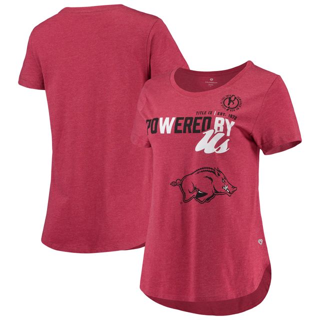 Colosseum Heathered Cardinal Arkansas Razorbacks PoWered By Title IX T-shirt pour femme