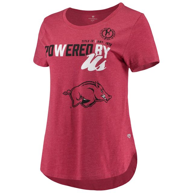 Colosseum Heathered Cardinal Arkansas Razorbacks PoWered By Title IX T-shirt pour femme