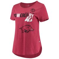 Women's Colosseum Heathered Cardinal Arkansas Razorbacks PoWered By Title IX T-Shirt