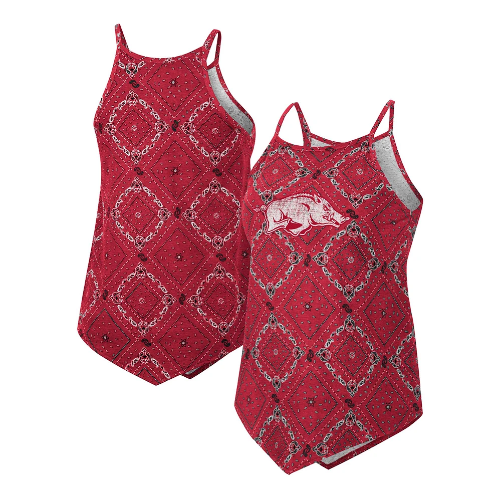 Women's Colosseum x Wrangler Cardinal Arkansas Razorbacks Bandana Tank Top