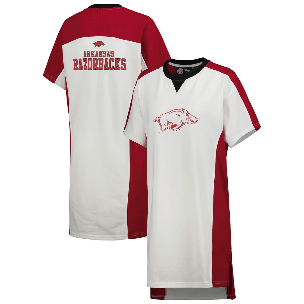 Robe t-shirt pour femme G-III 4Her by Carl Banks Arkansas Razorbacks Home Run blanc