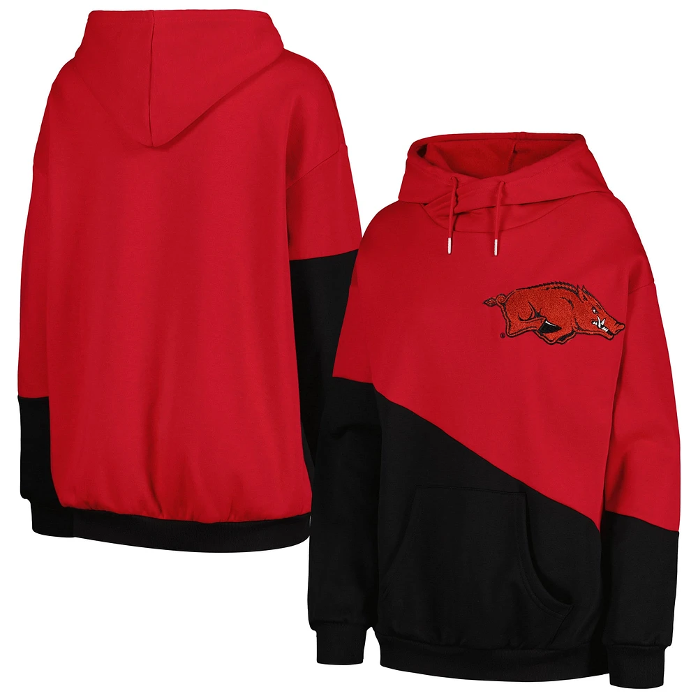 Sweat à capuche Gameday Couture pour femme, cramoisi/noir, Arkansas Razorbacks Matchmaker Diagonal Cowl