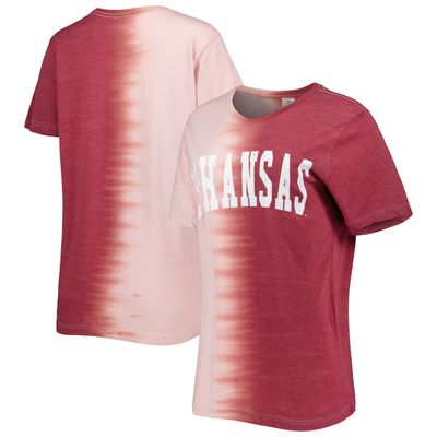 Women's Gameday Couture Cardinal Arkansas Razorbacks Find Your Groove Split-Dye T-Shirt