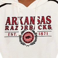 Women's Gameday Couture Cream Arkansas Razorbacks Down, Set, Go Pullover Hoodie and Shorts Set