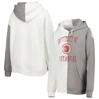 Sweat à capuche fendu Arkansas Razorbacks Gameday Couture gris/blanc pour femme