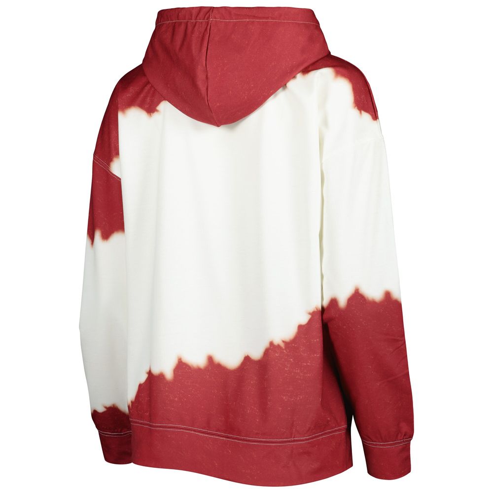 Women's Gameday Couture White/Cardinal Arkansas Razorbacks For the Fun Double Dip-Dyed Pullover Hoodie