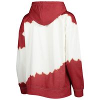 Women's Gameday Couture White/Cardinal Arkansas Razorbacks For the Fun Double Dip-Dyed Pullover Hoodie