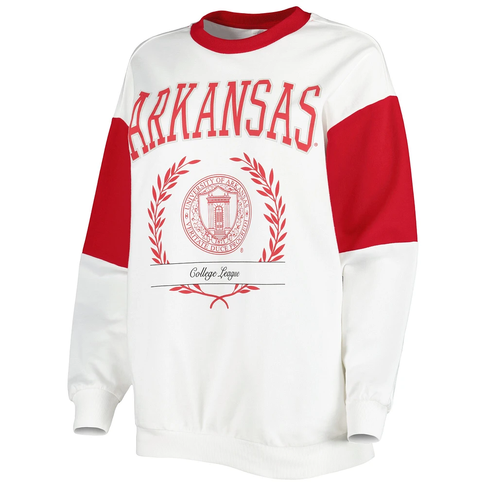 Women's Gameday Couture White Arkansas Razorbacks It's A Vibe Dolman Pullover Sweatshirt