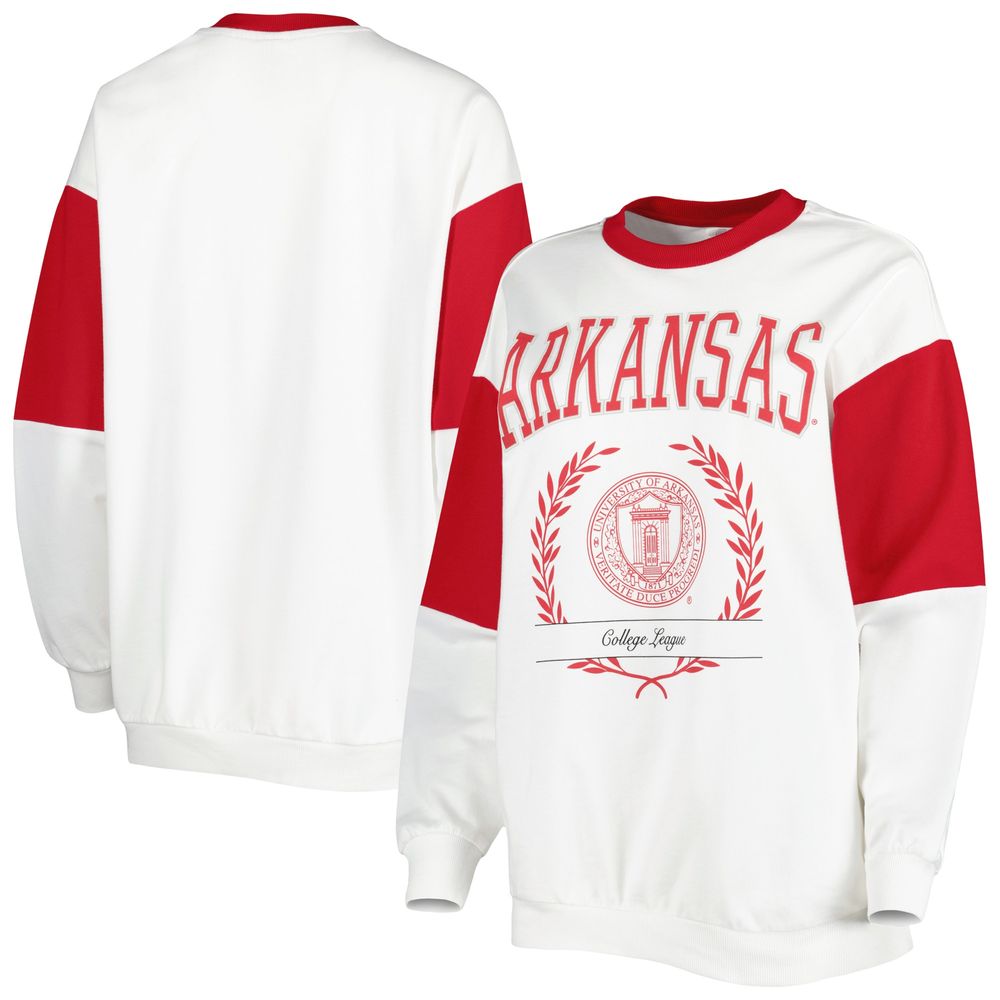 Women's Gameday Couture White Arkansas Razorbacks It's A Vibe Dolman Pullover Sweatshirt