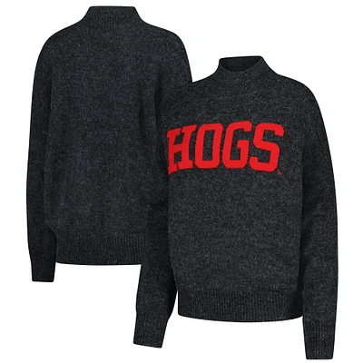 Pull Varsity surdimensionné noir pour femme Gameday Social Arkansas Razorbacks