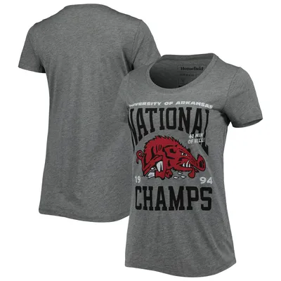 Arkansas Razorbacks Homefield Women's Vintage 1994 Basketball National Champs Tri-Blend T-Shirt - Heathered Gray
