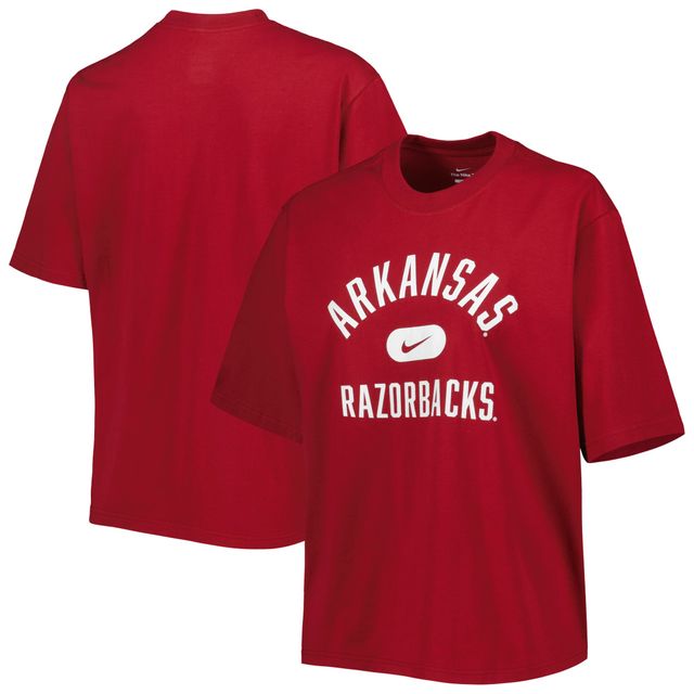 T-shirt droit Nike Cardinal Arkansas Razorbacks Clean Team pour femme