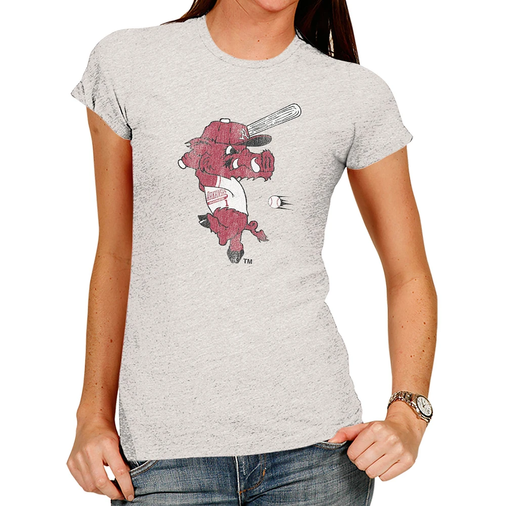 Women's Original Retro Brand Gray Arkansas Razorbacks Tri-Blend T-Shirt