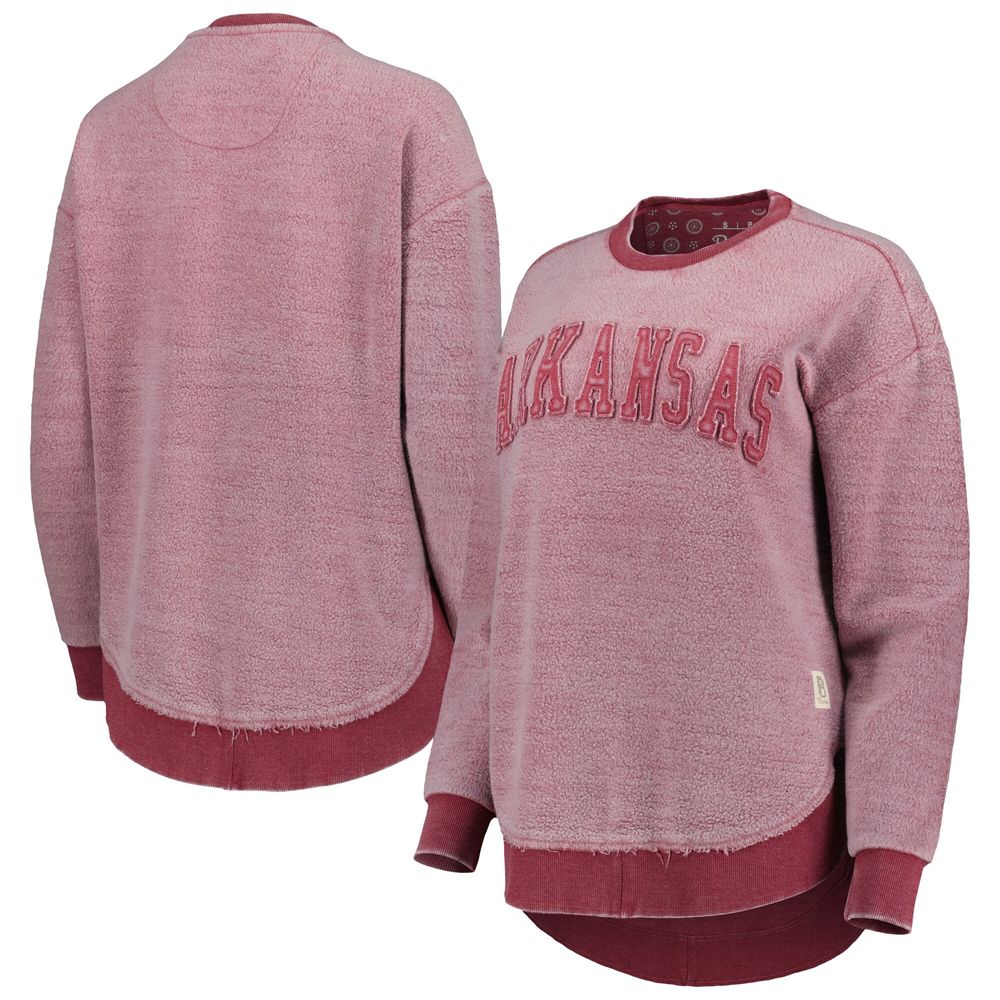 Women's Pressbox Cardinal Arkansas Razorbacks Ponchoville Pullover Sweatshirt