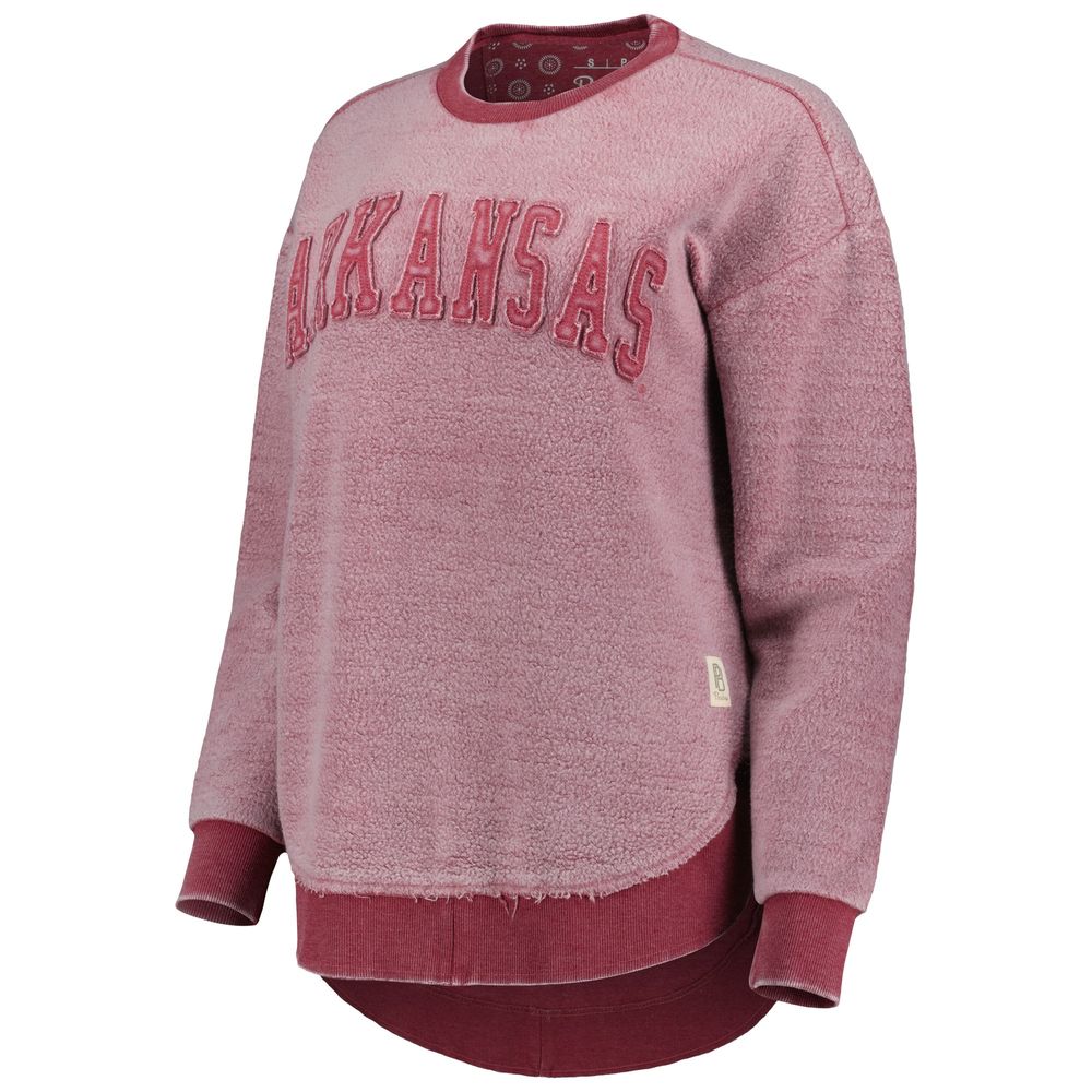 Women's Pressbox Cardinal Arkansas Razorbacks Ponchoville Pullover Sweatshirt