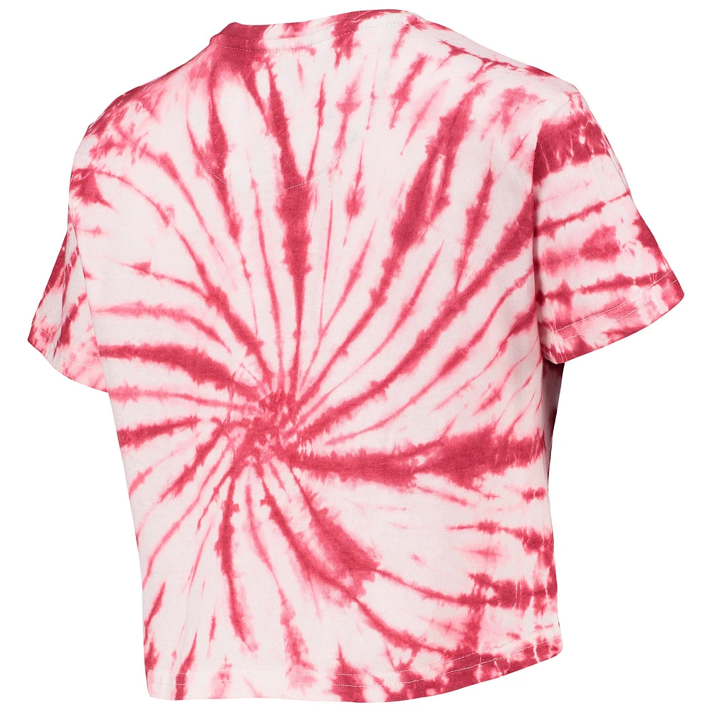 Women's Pressbox Cardinal Arkansas Razorbacks Showtime Tie-Dye Crop T-Shirt