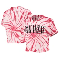 Women's Pressbox Cardinal Arkansas Razorbacks Showtime Tie-Dye Crop T-Shirt