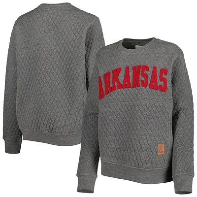 Sweat-shirt matelassé pour femme Pressbox Heather Charcoal Arkansas Razorbacks Moose